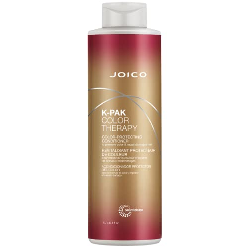 Joico K-PAK Color Therapy Color-Protecting Conditioner | For Color-Treated Hair | Boost Shine & Elasticity | Repair Breakage | Rebuild Damaged Hair | With Keratin & Argan Oil | 33.8 Fl Oz