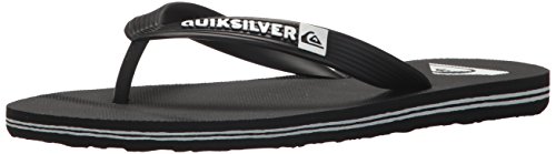 Quiksilver boys Molokai Youth Kids Flip Flop Sandal, Black/Black/White, 3 Little Kid US