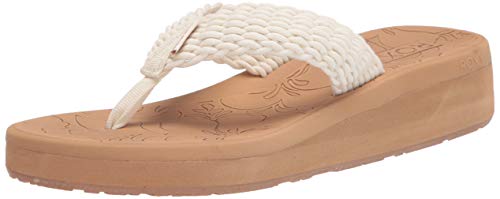 Roxy womens Caillay Comfort Wedge Sandal, Cream 21, 8 US