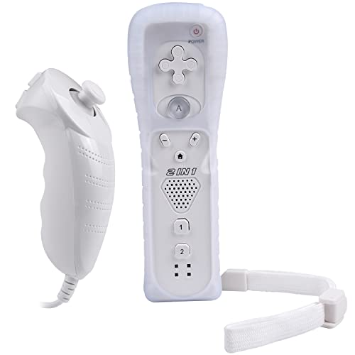 TechKen Motion Plus Controller for Wii and Wii U with Built in Motion Plus and Nunchuck and Protective Case