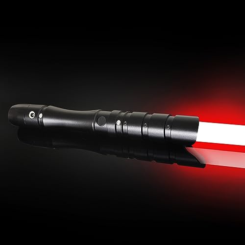 YDDSABER Jedi Sith LED Light Saber, Force FX Heavy Dueling, Rechargeable Lightsaber, Loud Sound High Light with FOC, Metal Hilt, Blaster, (Red)