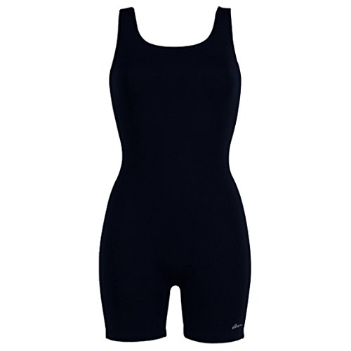Dolfin Aquashape Women's One Piece Swimsuit Full Coverage Shaping Boy-Leg Bodysuit (20, Black)