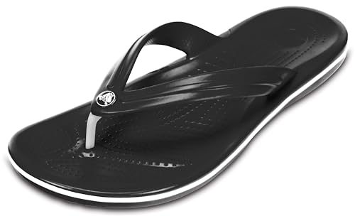 Crocs Unisex Crocband Flip Flops, Black, 11 Men/13 Women