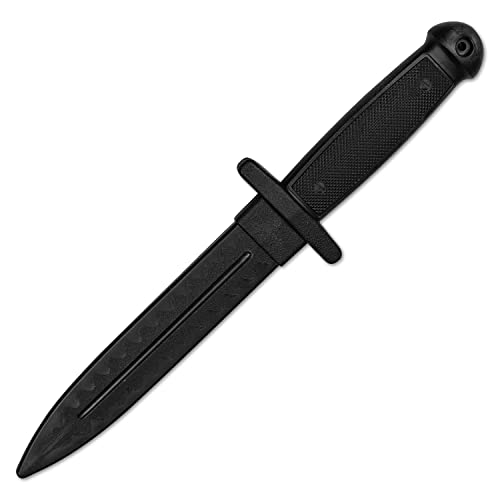 MASTER USA - E420-PP Martial Arts Polypropylene Knife Training Equipment – Black Blade, Diamond Pattern Textured Handle, Lightweight, Self Defense, Training, Safe, Easy, Fun, Cosplay