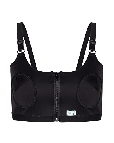 Motif Medical - Hands-Free Pumping Bra - Works with Luna, Duo, Twist, and More - Black - New Sizing - Size XS-L