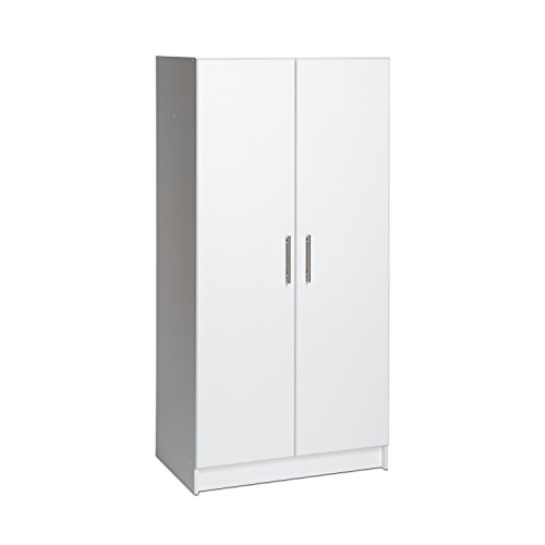 Prepac Elite Armoire Wardrobe Closet - White 32'W x 35'H x 20'D Cabinet for Functional Clothes Storage with Hanging Rail - WEW-3264