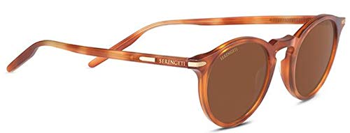 Serengeti Round 8953 Acetate Raffaele, Shiny Caramel Mineral Polarized Drivers, One Size