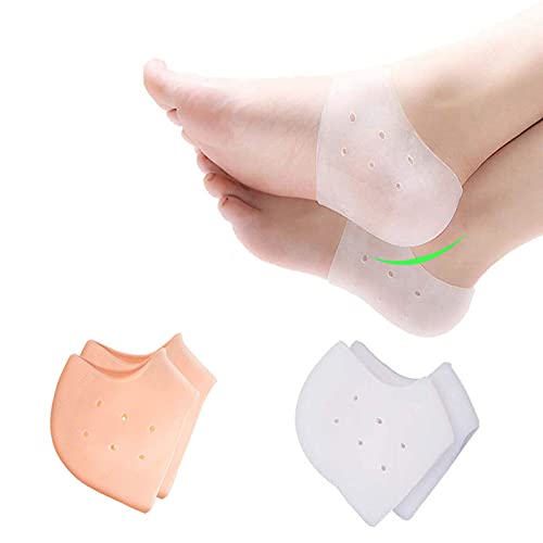 Silicone Heel Protector, Heel Cushion, Heel Pads,Gel Heel Cups(4 Pieces), for Plantar Fasciitis,Blister, Cracked Foot, Bone Spur Relief,Heel Pain, Achilles Tendinitis for Men & Women