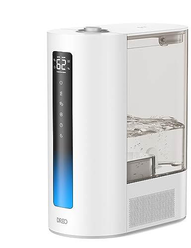 Dreo 6L Humidifiers for Bedroom and Large Room, Cool & Warm Mist Humidifier for Plants, with Precise Humidity Sensor, 60-Hour Runtime, Indicator Light, Dual Aromapad Tray, Baby-friendly, HM713