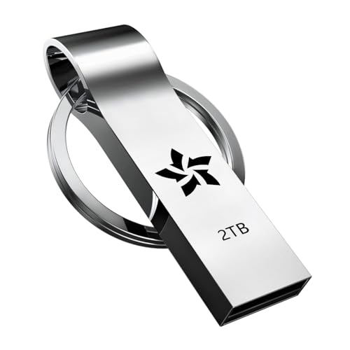 2TB USB Flash Drive, High Speed USB Thumb Drive Flash Memory Stick, Portable Waterproof Large Data Storage 2000GB USB Pen Drive Jump Drive Storage with Keychain