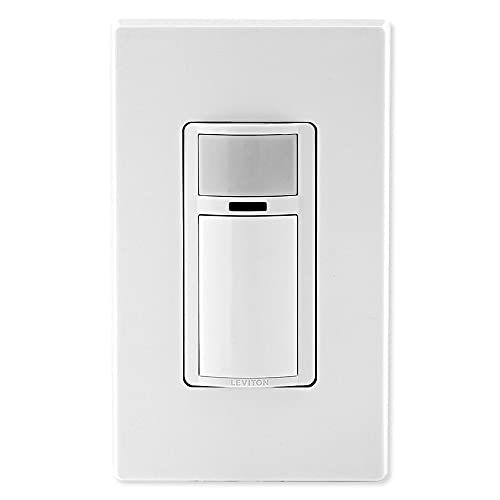 Leviton DVS02-1LW Decora Vacancy Motion Sensor In-Wall Switch, Manual-On, 2A, Single Pole, White