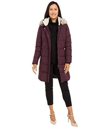 LAUREN Ralph Lauren Heavy Down Berber Puffer Coat Cranberry SM