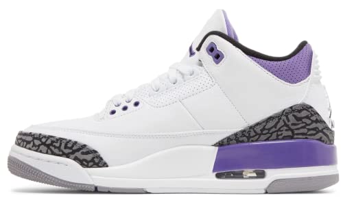 Nike Men's Air Jordan 3 Retro Basketball Shoes, White/Black-dark Iris-cement G, 9