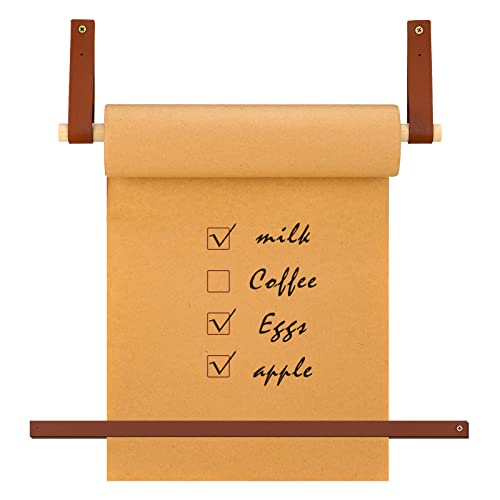 Lincia Wall-mounted 12' Kraft Paper Roll Dispenser-roller Kraft Paper Roll Display - Wall Decor/Butcher Paper Holder - includes 30meter Kraft Paper Roll for Artwork, to-do Lists, Ideas Ideal for Home