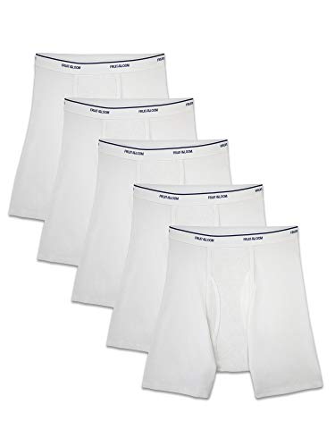 Fruit of the Loom Men's CoolZone Boxer Briefs, White, X-Large, 5 pack