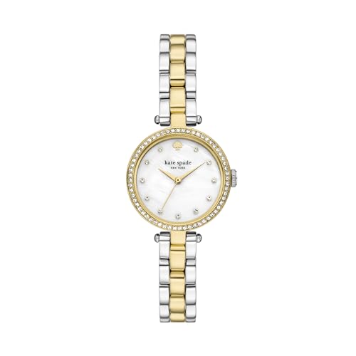 Kate Spade New York Women's Holland Silver and Gold Two-Tone Stainless Steel Bracelet Watch (Model: KSW1824)