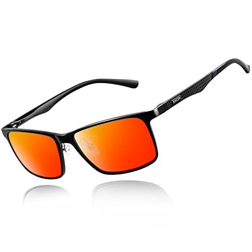 BIRCEN Mens Sunglasses Polarized UV Protection: Classic Shades for Men Driving Fishing with Al-Mg Metal Frame