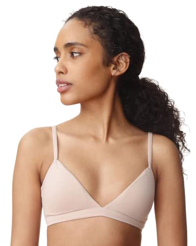 Lulalu Delilah - Women?s Organic Cotton Wireless T-Shirt Bra, Removable Pads - AAA, AA, A for Small Boobs - Tagless (as1, Cup_Band, aa, 36, Beige)