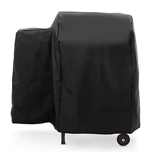 Unicook Pellet Grill Cover 20 Series, Heavy Duty Waterproof Full Length Grill Cover, Rip-Proof, Anti-UV, Fade Resistant, Compatible for Traeger 20 Series, Tailgater Grill and More, Black