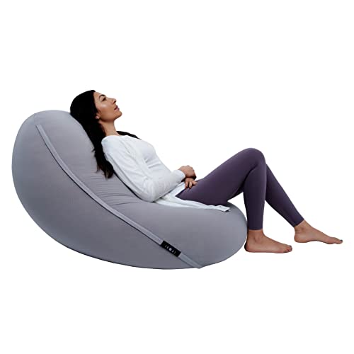 Moon Pod Bean Bag Chairs for Adults, Gray – The Zero-Gravity Beanbag Chair for Stress, Comfort & All Day Deep Relaxation – Ultra Soft Ergonomic Support for Back & Neck – for The Whole Family