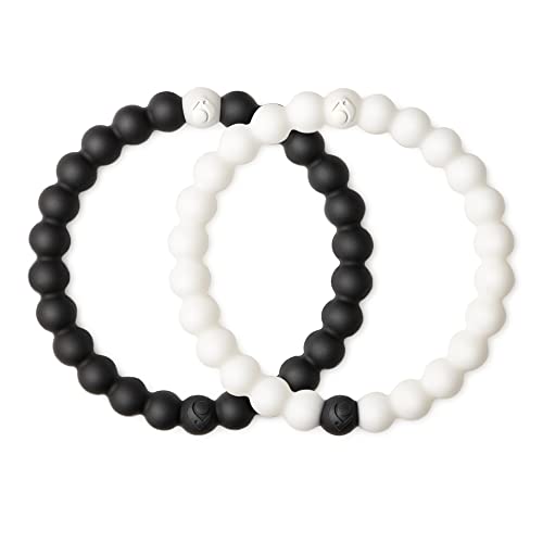 Lokai Silicone Beaded Bracelets for Men & Women - Black & White Matching Bracelets, Couples Friendship Bracelets - Jewelry Fashion Bracelet Slides-On for Comfortable Fit