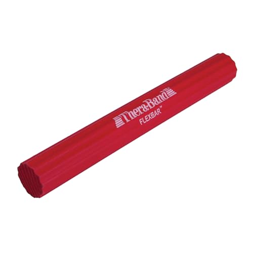 THERABAND FlexBar, Tennis Elbow Therapy Bar, Relieve Tendonitis Pain & Improve Grip Strength, Resistance Bar for Golfers Elbow & Tendinitis, Red, Light, Beginner