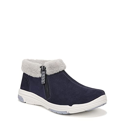 Ryka Womens Anchorage Mid Suede Ankle Booties Navy Blue 9.5 M