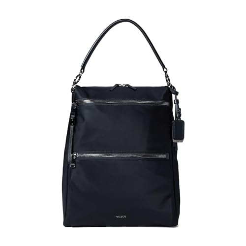 TUMI Voyageur Leigh Backpack/Tote - Men's & Women's Tote & Backpack - On-the-Go Bag - Voyageur Tote for Everyday Use & Work - Black - With Gunmetal Hardware - 15.0' X 11.8' X 4.5'