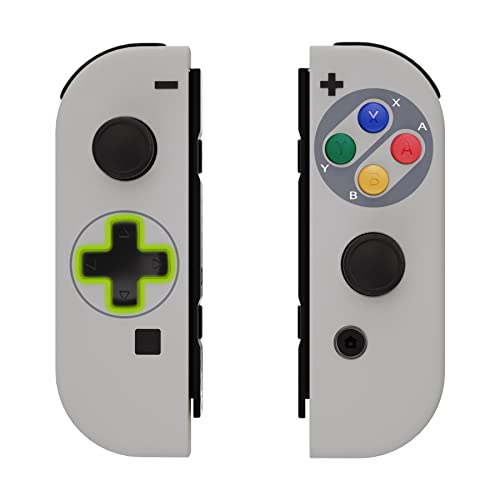 eXtremeRate SFC SNES Classic EU Style Joycon Handheld Controller Housing (D-Pad Version) Colorful Buttons, Replacement Shell Case for Nintendo Switch & Switch Oled Joy-Con – Console Shell NOT Included