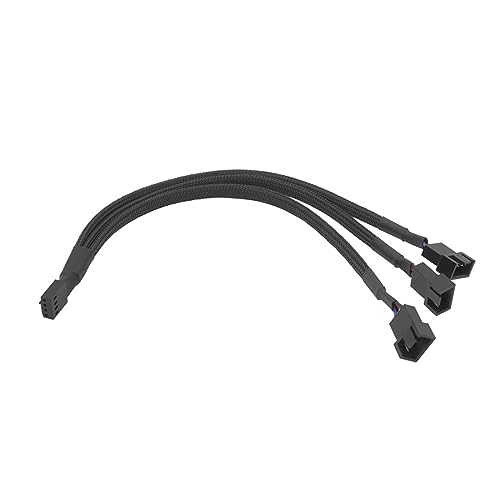 2/3/4Ways 4 Pin PWM Splitter 4Pin PWM Female to 3/4 Pin PWM Adapter Cable Fit Compatible Computer CPU Case Fan Sleeved Power Cable (Size : 0.25m, Color : 3 Ways)