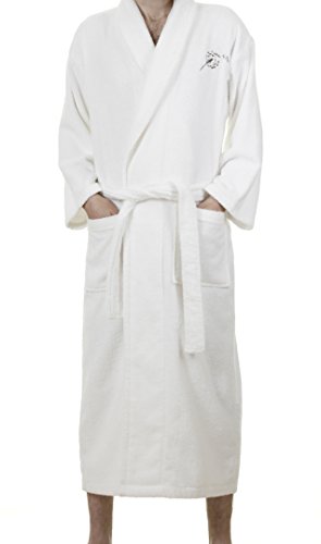 Whisper Organics 100% Organic Cotton Men's and Women's Bathrobe - GOTS Certified (Small, White)
