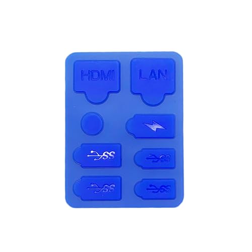 Silicone Dust Plugs Set for PS5 Slim Console, Anti-dust Cover Dustproof Plug Silicone Dust Protector for PS5 Slim Game Console Accessories (Blue)