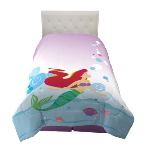 Franco The Little Mermaid ArielKids Bedding Super Soft Microfiber Reversible Comforter, Twin/Full, (Official Licensed Disney Product)