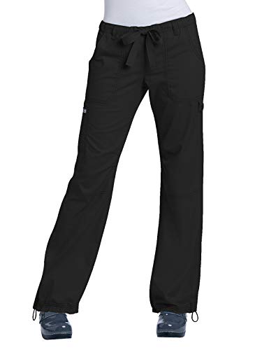 Koi Women's Lindsey Ultra Comfortable Cargo Style Scrub Pants Sizes, Black, X-Large Petite