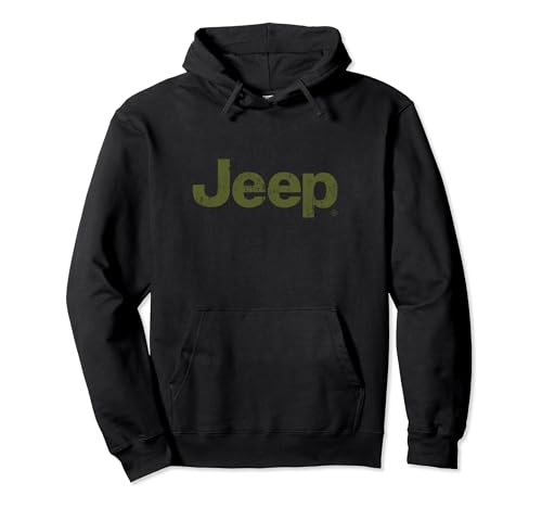 Jeep Distressed Wordmark Logo Pullover Hoodie
