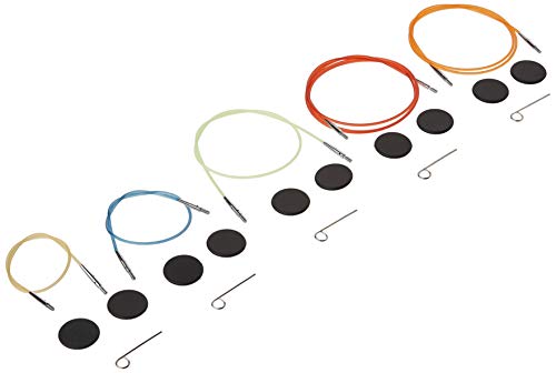 Knitters Pride Interchangeable Color Cord Variety Pack - All 5 Sizes, 16, 20, 24, 32, 40