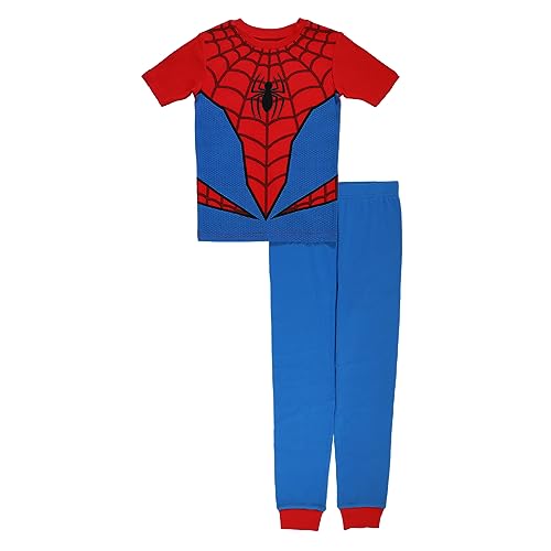 Marvel Boys' Spider-Man 2-Piece Snug-Fit Cotton Pajama Set, SPIDER COSTUME, 6