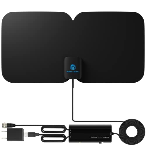2023 Upgraded Release EpicDev Amplified HD Digital TV Antenna Long 280+ Mile Long Range Antenna, Support 4K 1080p and All TVs,16.4ft Coaxial Cable, All Old Tv for Local Channels HDTV