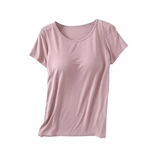 Today Deals Prime Built in Bra Tank Tops for Women Plus Size Summer Tank Tops Vocation Set Crew Neck Casual Tops Plus Size Tank Top with Built in Bra