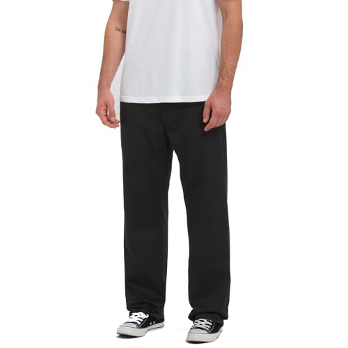 Volcom Men's Frickin Regular Stretch Chino Pants, Black 1, 34