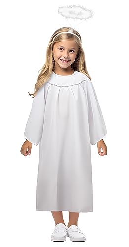 HOMELEX Girls Angel Costumes with Halo - Christmas Eve Halloween Church Gown Angel Dress for Kids