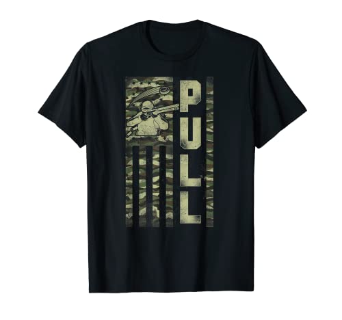 Shotgun Skeet Trap Clay Pigeon Shooting Camo Usa Flag T-Shirt