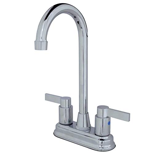 Kingston Brass KB8491NDL NuvoFusion 4' Centerset Bar Faucet, Polished Chrome