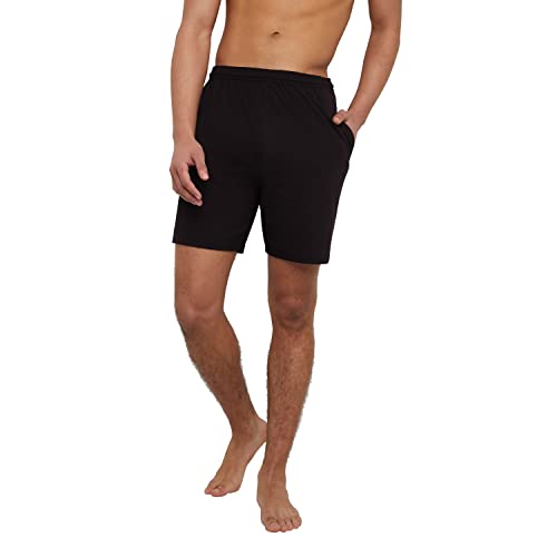 Hanes Mens Jersey Cotton With Pocket Workout-and-training-shorts, Black, X-Large US