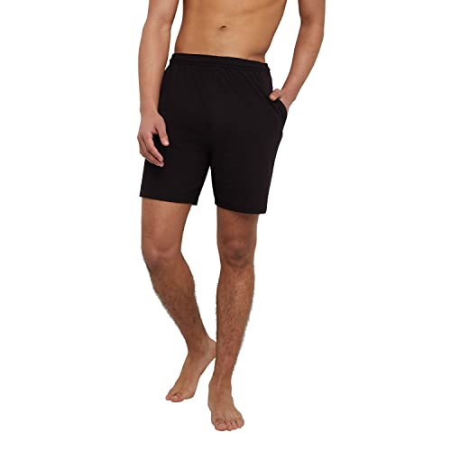 Hanes Mens Jersey Cotton With Pocket Workout-and-training-shorts, Black, X-Large US