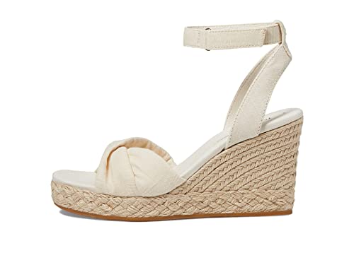 TOMS Women's Marisela Espadrille Wedge Sandal, Natural Slubby Woven, 8