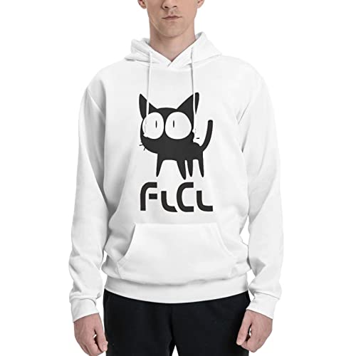 Unsuyu Anime Flcl Hoodie Fashion Boy'S Long Sleeve Hoody Leisure Pullover White