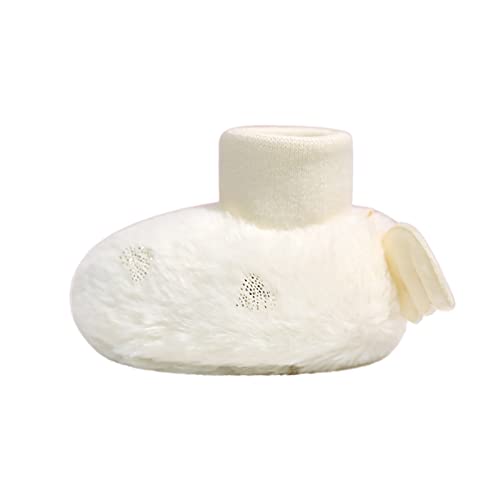 Bblulu Newborn Baby Cozy Fleece Booties with Grippers Soft Anti-Slip Sole Warm Winter Snow Booties Newborn First Walker Crib Infant Baby Shoes