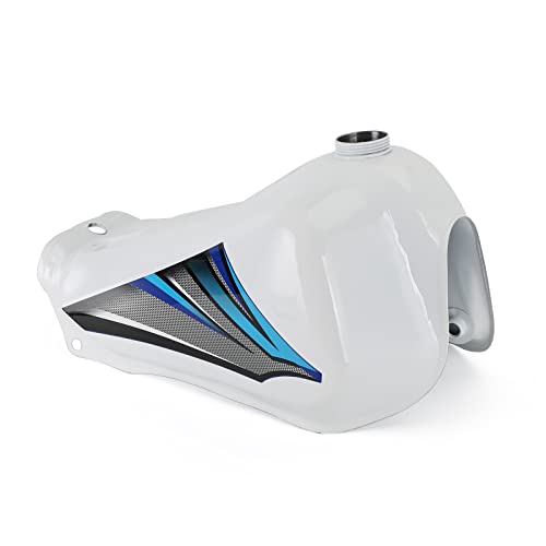 Bruce & Shark Motorcycle Fuel Gas Tank White 8L / 2.0 Gallon fit for Yamaha DT125 DT 125 LC TRAIL 1982