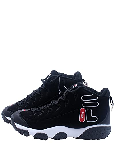 Fila Men's Snake Dancer Mid Basketball Sneakers, Black White, 10.5 US